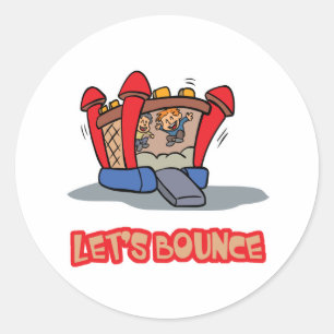 Lets Bounce Jump Castle Classic Round Sticker