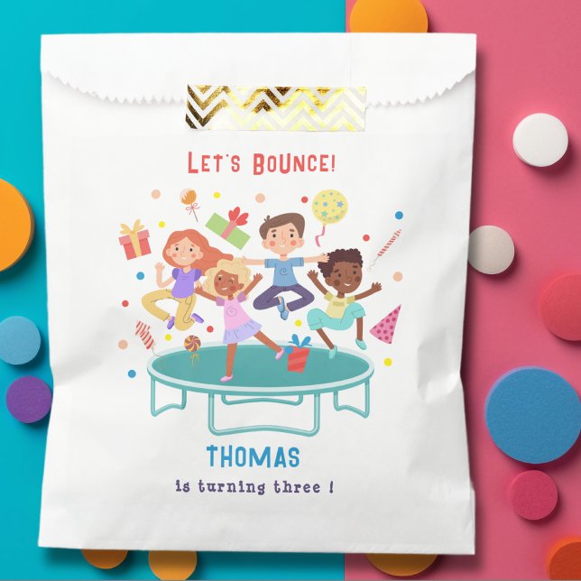 Let's bounce jumping trampoline park kids birthday favour bag (Creator Uploaded)