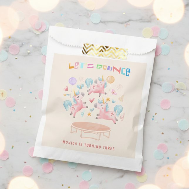 Let's bounce jumping unicorns kids birthday favour bag (Creator Uploaded)