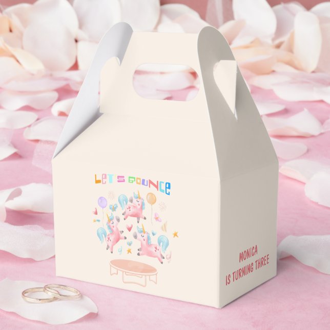 Let's bounce jumping unicorns kids birthday favour box (Wedding)