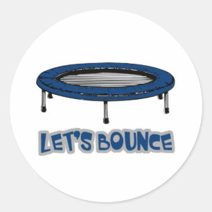 Lets Bounce Trampoline Classic Round Sticker