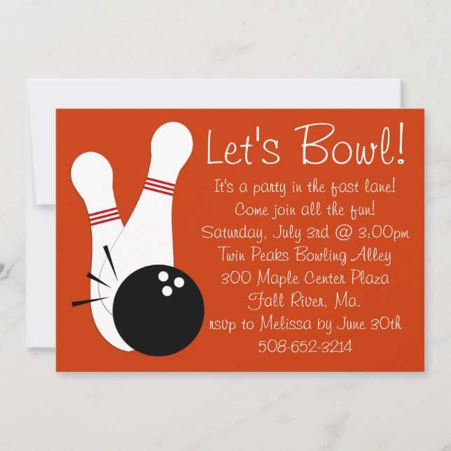 Let's Bowl Party Invitation (Front)