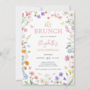Let's Brunch Wildflower Birthday Invitation
