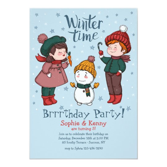 Let's Build a Snowman Invitation