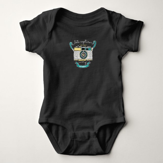 Let's capture every moment baby bodysuit (Front)