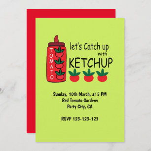 Lets Catch Up With Ketchup Party Invitation