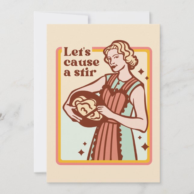 LETS CAUSE A STIR FUNNY BAKING SLOGAN HOLIDAY CARD (Front)