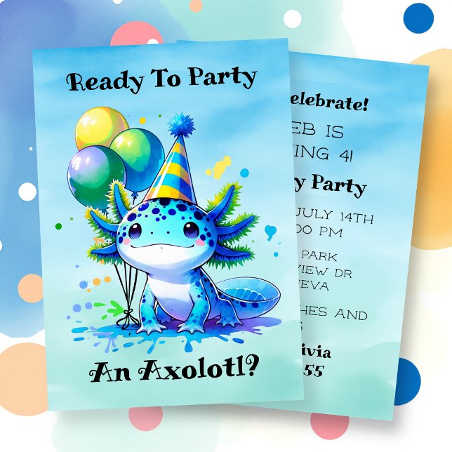 Let's Celebrate Axolotl Boy's Birthday Party (Creator Uploaded)