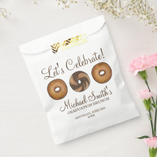 Let's Celebrate Bagel Graduation Party Brunch Favour Bag