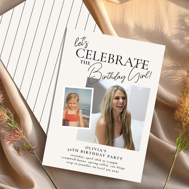 Let's Celebrate' Before & Now Adult Birthday Invitation (Creator Uploaded)