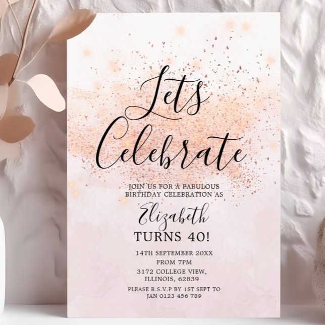 Lets Celebrate Birthday Glitter Invitation (Creator Uploaded)