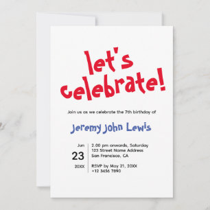 Let's Celebrate Birthday Invitation
