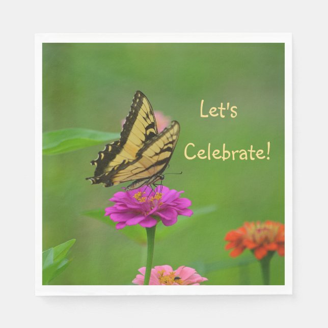 Let's Celebrate Butterfly Napkin (Front)