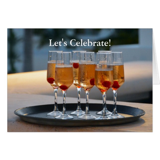Let's Celebrate Champagne Glasses (Front Horizontal)
