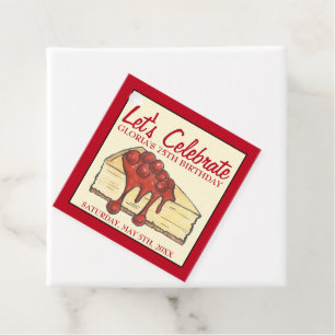Let's Celebrate Cherry Cheesecake Dessert Birthday Favour Tags