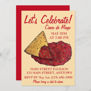 Let's Celebrate Cinco de Mayo Fiesta Chips Salsa Invitation