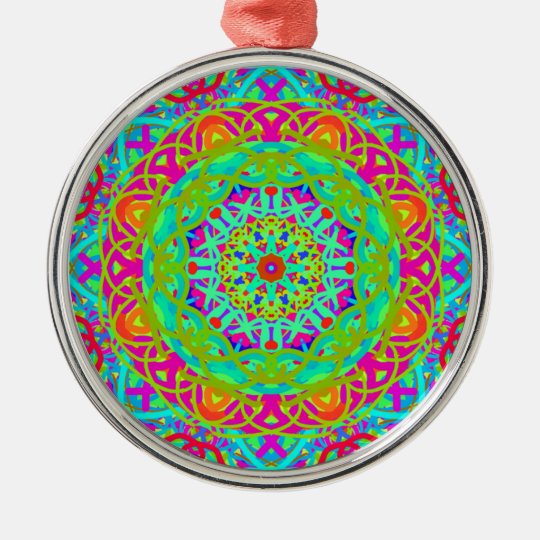 Let's Celebrate Colourful Mandala Metal Ornament
