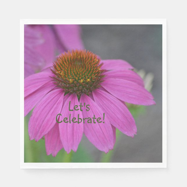 Let's Celebrate Cone Flower Napkin (Front)