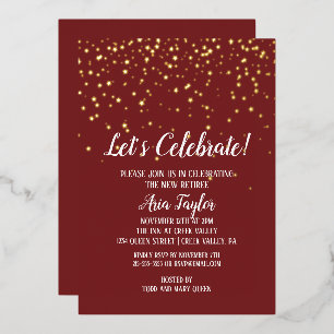 Let's Celebrate Confetti on Burgundy Party Gold