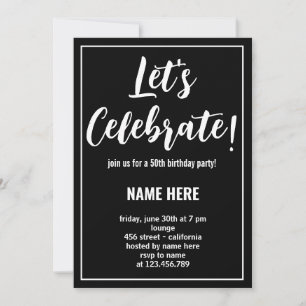LET'S CELEBRATE CUSTOM BIRTHDAY PARTY INVITATION