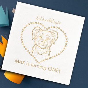Let's celebrate Dog Birthday Party Foil Napkins