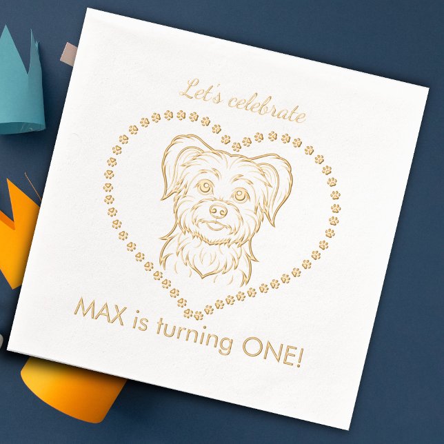 Let's celebrate Dog Birthday Party Foil Napkins (Creator Uploaded)