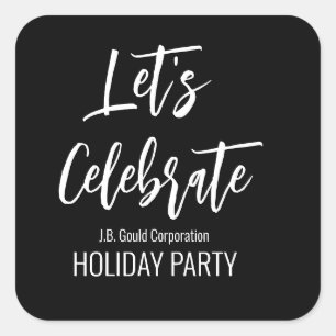 Let's Celebrate Elegant Holiday Party Sticker