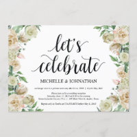 Lets celebrate, Elopement Reception Invitation