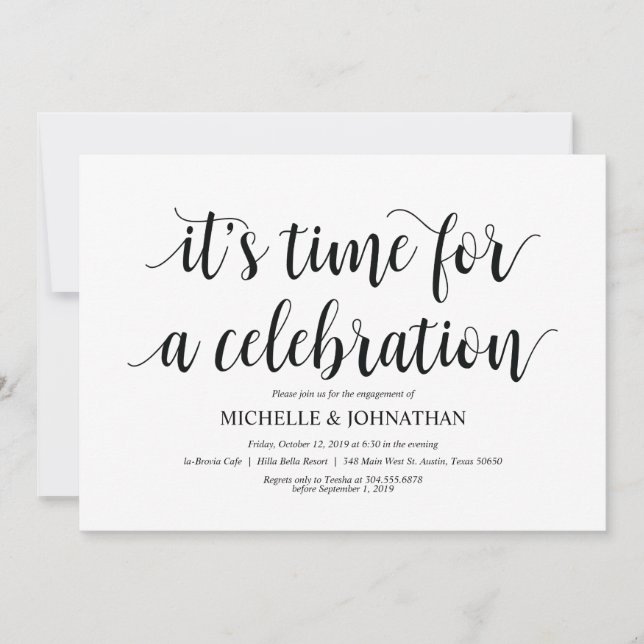 Let's celebrate, Engagement Party invites (Front)