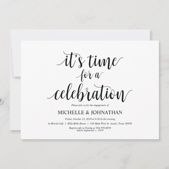 Lets celebrate, Engagement Party invites (Front)
