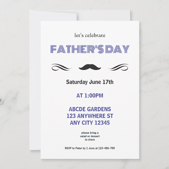 Let's Celebrate Father's Day Invitation (Front)