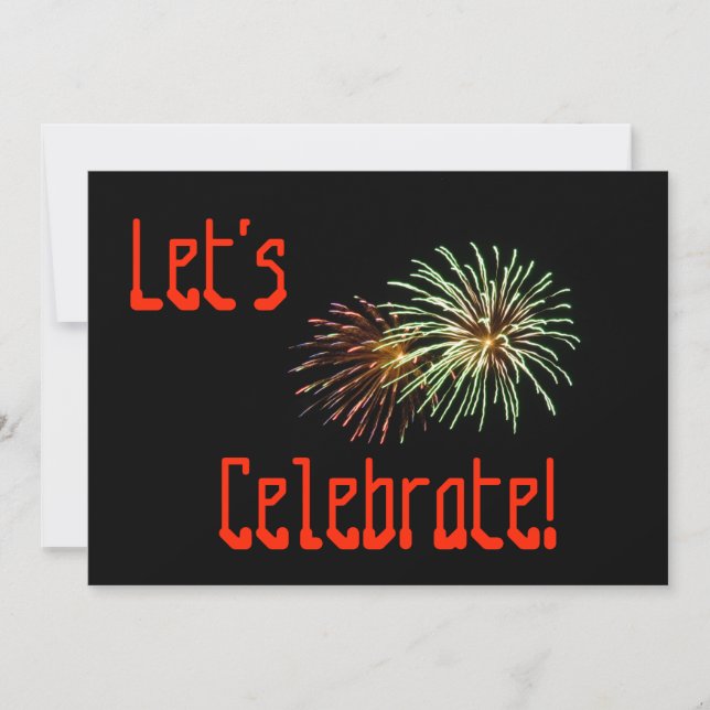 Let's Celebrate: Fireworks Invitation (Front)
