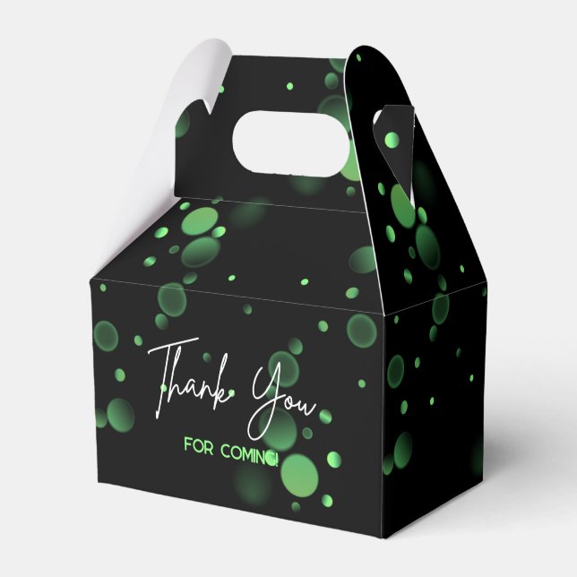 Let's Celebrate Green Bokeh Gradient Birthday Favour Box (Front Side)