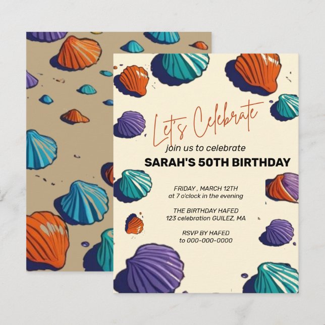 Let's Celebrate Invitation Template, Editable Surp (Front/Back)