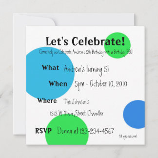 Let's Celebrate Invite