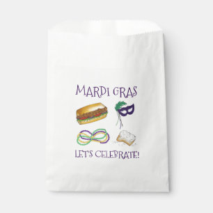 Let's Celebrate Mardi Gras Beignet Beads NOLA Favour Bag