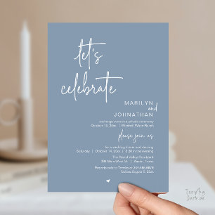Let's Celebrate, Minimal Modern Wedding Reception Invitation