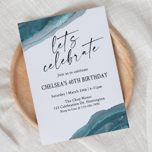 Let's Celebrate, Minimalist Birthday, Any Age,  Invitation