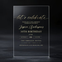 Let's Celebrate Minimalist Gold 30th Birthday