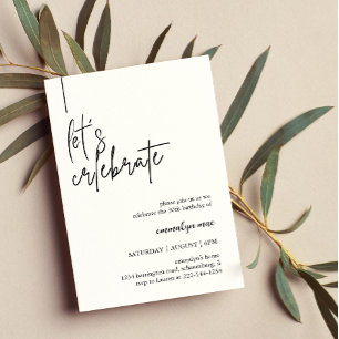 Let's Celebrate Modern Party Birthday Invitation