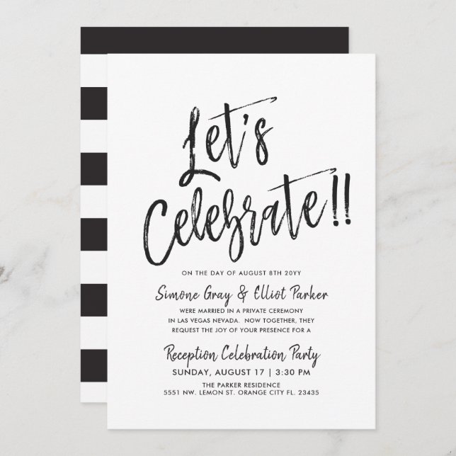 Let's Celebrate | Post Wedding Party Invitation (Front/Back)