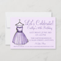 Let's Celebrate Purple Prom Dress Birthday Party