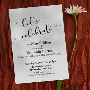 Let's Celebrate Script Post-Wedding Celebration Invitation