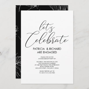 Let's Celebrate Simple Chic Engagement Party Invitation