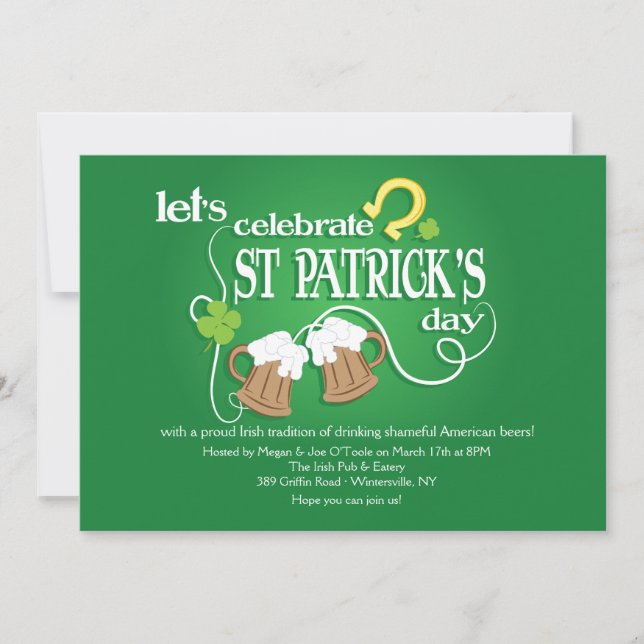 Let's Celebrate St. Patrick's Day Invitation (Front)