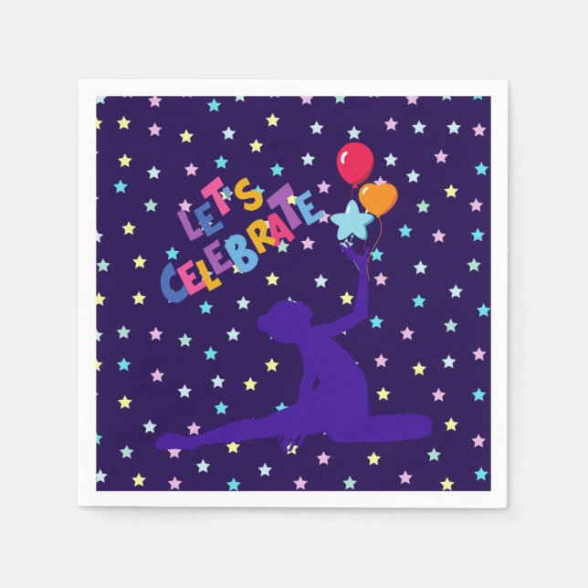 Let's Celebrate Stars and Balloons    Napkin (Front)