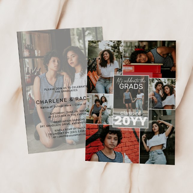 Lets Celebrate the Grads! Photo Collage Graduation Invitation (Creator Uploaded)
