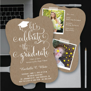 Let's Celebrate The Graduate Chalkboard Grad Party Invitation