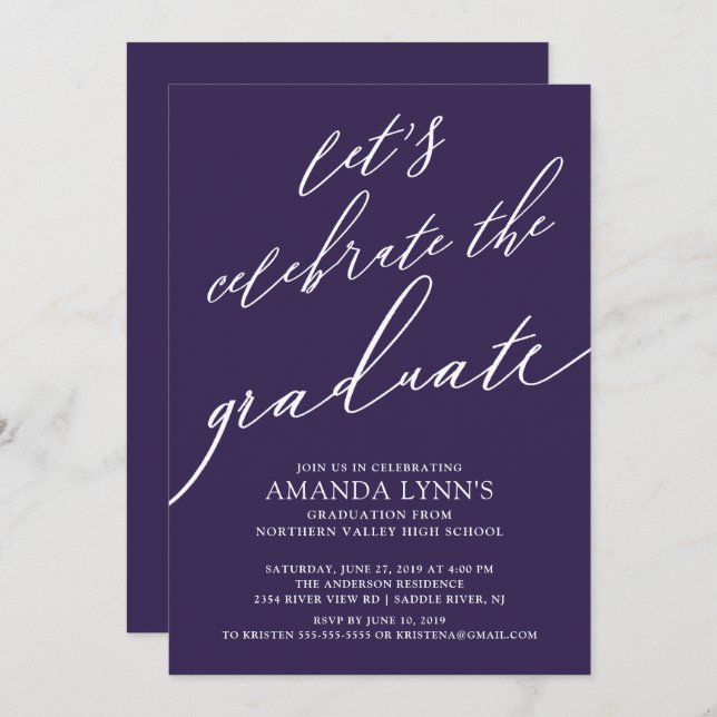 Let's Celebrate the Graduate Graduation Invitation (Front/Back)