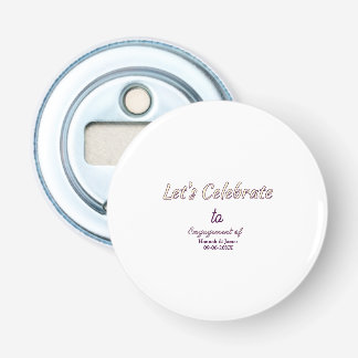 Let's celebrate to engagement of name date yellow bottle opener